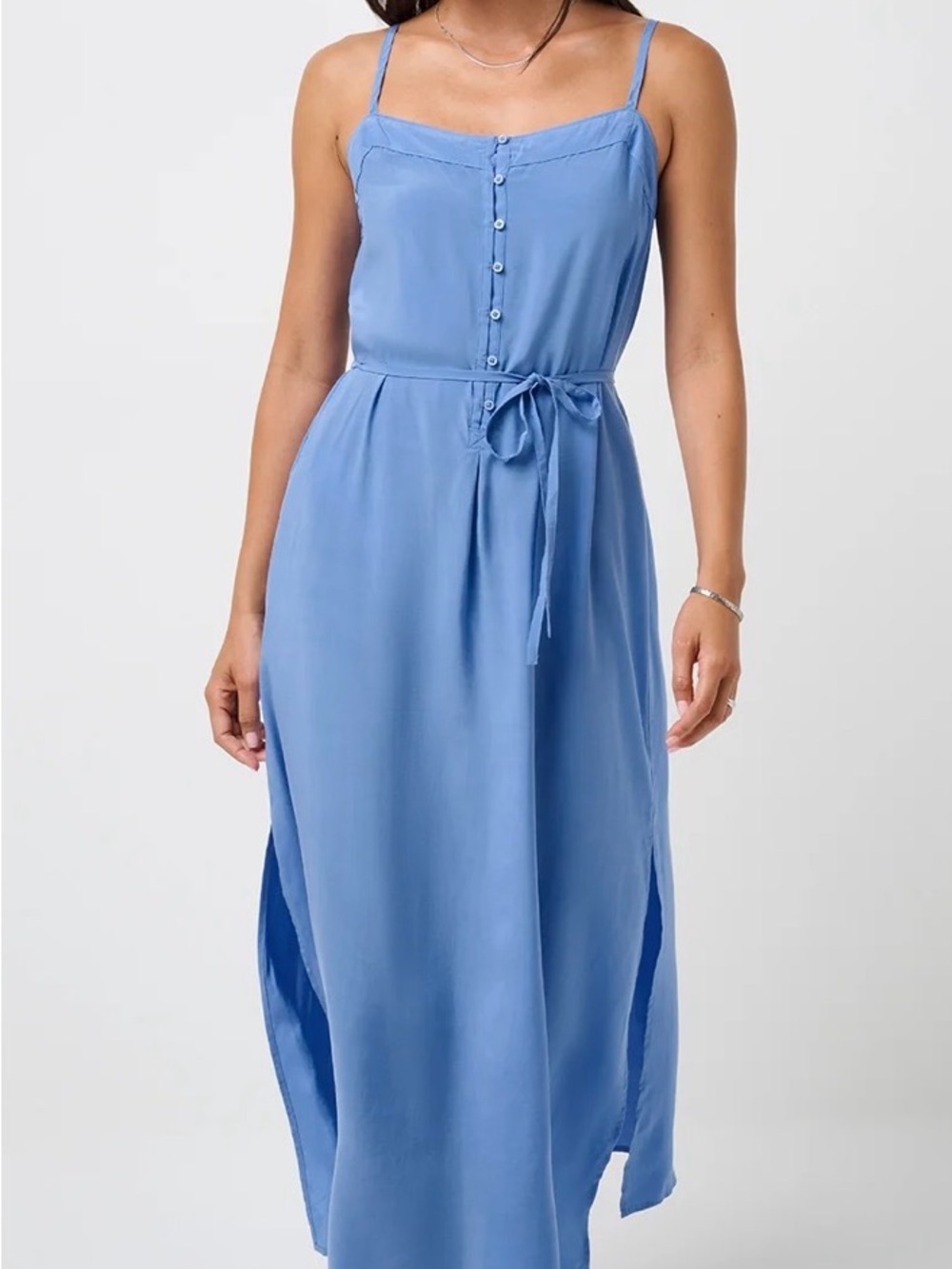 Travis Mathew Light Blue Spaghetti Strap Maxi Dress